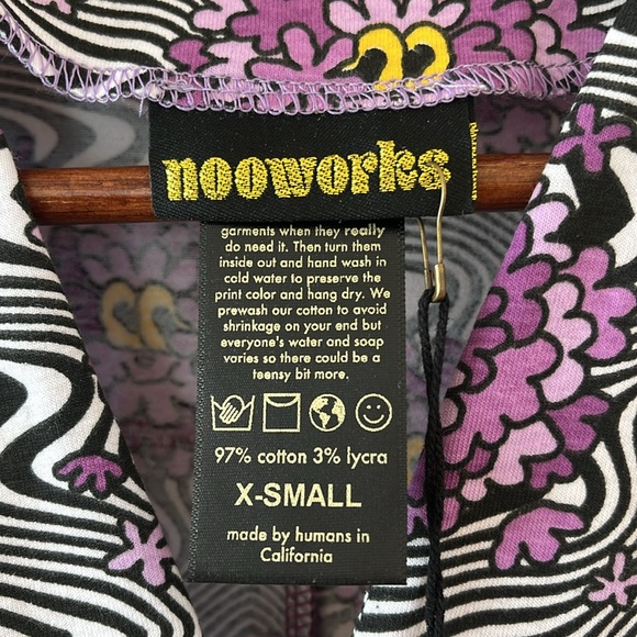 BNWT Nooworks Greta Haze Dress, XS Purple Multicolor Short Sleeve w/Pockets - Picture 6 of 9